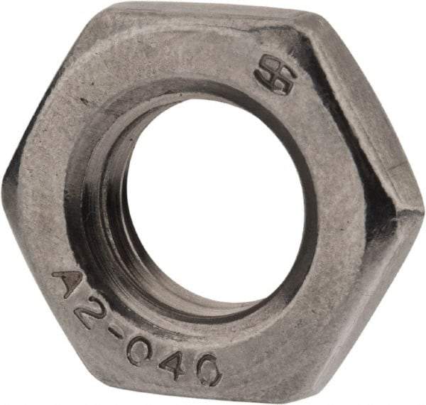 Value Collection - M12x1.75 Metric Coarse Stainless Steel Right Hand Hex Jam Nut - 19mm Across Flats, 6mm High, Uncoated - Exact Industrial Supply