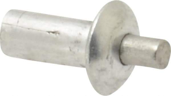 Made in USA - Universal Head Aluminum Alloy Drive Blind Rivet - Stainless Steel Mandrel, 0.172" to 3/16" Grip, 1/4" Head Diam, 0.128" to 0.14" Hole Diam, 0.281" Length Under Head, 1/8" Body Diam - Exact Industrial Supply