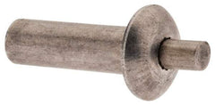 Made in USA - Universal Head Aluminum Alloy Drive Blind Rivet - Stainless Steel Mandrel, 0.297" to 5/16" Grip, 1/4" Head Diam, 0.128" to 0.14" Hole Diam, 0.406" Length Under Head, 1/8" Body Diam - Exact Industrial Supply