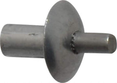 Made in USA - Brazier Head Aluminum Alloy Drive Blind Rivet - Stainless Steel Mandrel, 0.109" to 1/8" Grip, 0.312" Head Diam, 0.128" to 0.14" Hole Diam, 0.219" Length Under Head, 1/8" Body Diam - Exact Industrial Supply