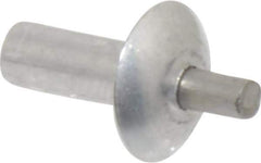 Made in USA - Brazier Head Aluminum Alloy Drive Blind Rivet - Stainless Steel Mandrel, 0.203" to 7/32" Grip, 0.312" Head Diam, 0.128" to 0.14" Hole Diam, 0.313" Length Under Head, 1/8" Body Diam - Exact Industrial Supply