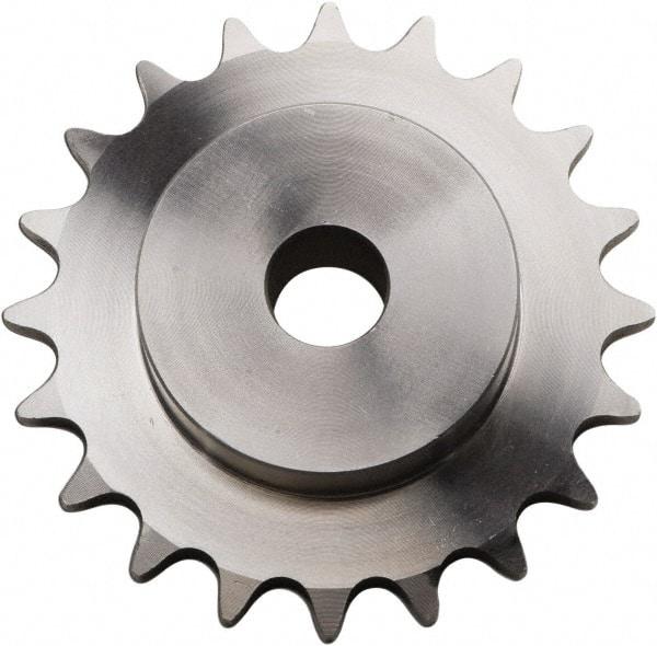 U.S. Tsubaki - 17 Teeth, 3/4" Chain Pitch, Chain Size 60, Plain Bore Sprocket - 3/4" Bore Diam, 4.082" Pitch Diam, 4.46" Outside Diam - Exact Industrial Supply