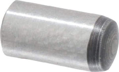 Value Collection - 3mm Diam x 6mm Pin Length Grade 8 Alloy Steel Precision Dowel Pin - Bright Finish, 1 Rounded End - Exact Industrial Supply