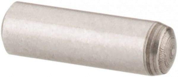 Value Collection - 3mm Diam x 10mm Pin Length Grade 8 Alloy Steel Precision Dowel Pin - Bright Finish, 1 Rounded End - Exact Industrial Supply