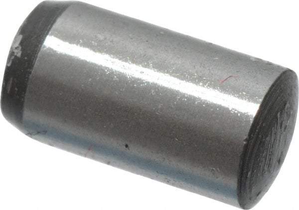 Value Collection - 4mm Diam x 8mm Pin Length Grade 8 Alloy Steel Precision Dowel Pin - Bright Finish, 1 Rounded End - Exact Industrial Supply