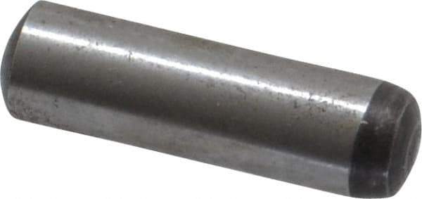 Value Collection - 4mm Diam x 14mm Pin Length Grade 8 Alloy Steel Precision Dowel Pin - Bright Finish, 1 Rounded End - Exact Industrial Supply