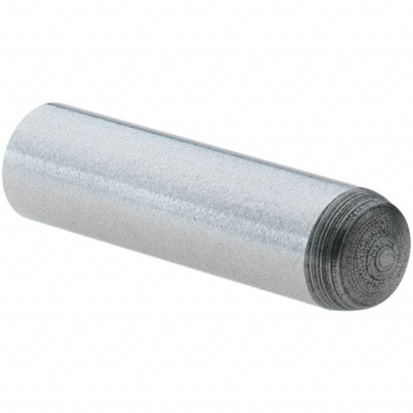 Value Collection - 4mm Diam x 16mm Pin Length Grade 8 Alloy Steel Precision Dowel Pin - Bright Finish, 1 Rounded End - Exact Industrial Supply