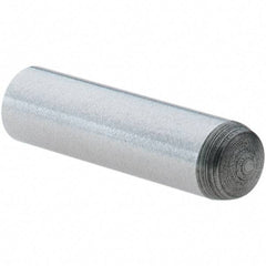 Value Collection - 4mm Diam x 16mm Pin Length Grade 8 Alloy Steel Precision Dowel Pin - Bright Finish, 1 Rounded End - Exact Industrial Supply