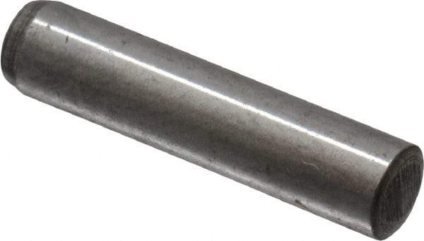 Value Collection - 4mm Diam x 18mm Pin Length Grade 8 Alloy Steel Precision Dowel Pin - Bright Finish, 1 Rounded End - Exact Industrial Supply