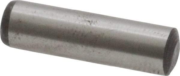 Value Collection - 6mm Diam x 22mm Pin Length Grade 8 Alloy Steel Precision Dowel Pin - Bright Finish, 1 Rounded End - Exact Industrial Supply