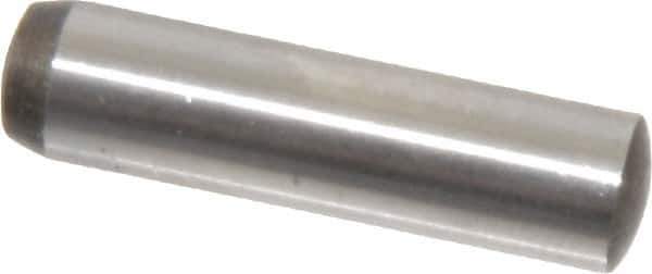 Value Collection - 6mm Diam x 24mm Pin Length Grade 8 Alloy Steel Precision Dowel Pin - Bright Finish, 1 Rounded End - Exact Industrial Supply