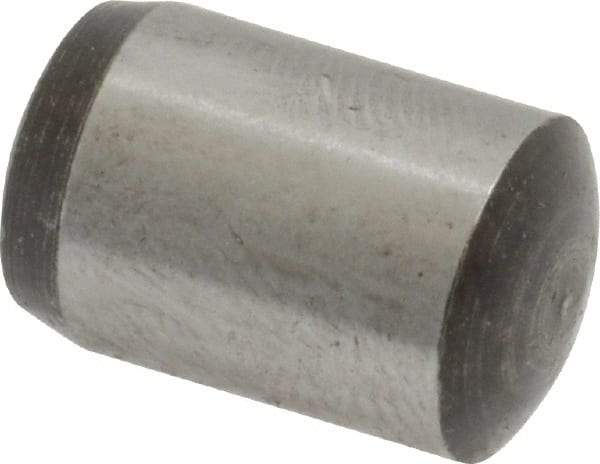 Value Collection - 10mm Diam x 16mm Pin Length Grade 8 Alloy Steel Precision Dowel Pin - Bright Finish, 1 Rounded End - Exact Industrial Supply