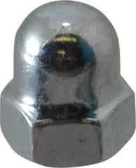 Value Collection - M5x0.8 8mm Width Across Flats, Zinc Plated, Steel Acorn Nut - 10mm Overall Height, Grade 2, DIN 1587 - Exact Industrial Supply