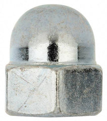 Value Collection - M16x2 24mm Width Across Flats, Zinc Plated, Steel Acorn Nut - 28mm Overall Height, Grade 2, DIN 1587 - Exact Industrial Supply