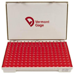 Vermont Gage - 185 Piece, 1.3-4.98 mm Diameter Plug and Pin Gage Set - Plus 0.01 mm Tolerance, Class ZZ - Exact Industrial Supply