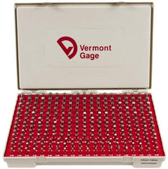 Vermont Gage - 250 Piece, 5-9.98 mm Diameter Plug and Pin Gage Set - Plus 0.01 mm Tolerance, Class ZZ - Exact Industrial Supply