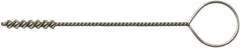Weiler - 4.8mm Diam Helical Nylon Tube Brush - Single Spiral, 0.012" Filament Diam, 1" Brush Length, 5" OAL, 0.087" Diam Galvanized Steel Shank - Exact Industrial Supply