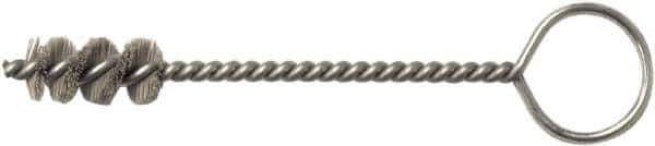 Weiler - 13.1mm Diam Helical Nylon Tube Brush - Single Spiral, 0.012" Filament Diam, 1" Brush Length, 5" OAL, 0.194" Diam Galvanized Steel Shank - Exact Industrial Supply