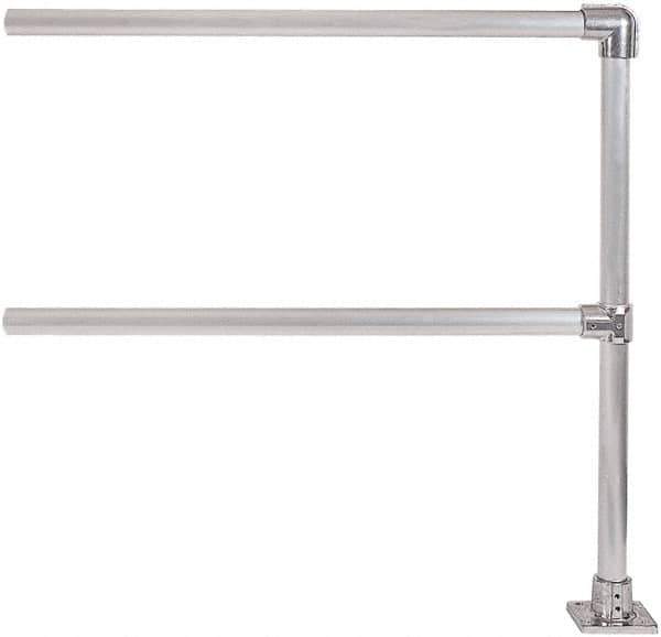 Hollaender - 4' Long x 6-1/2" High, Aluminum Extension Railing - 1.9" Pipe, Includes Sub Assembled Post, 2 Horizontal Rails, Bag with 1 Flange, Instructions, Assembly Tool - Exact Industrial Supply