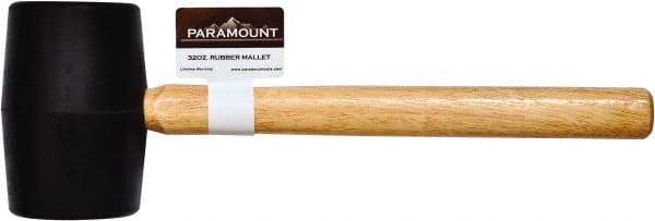 Paramount - 2 Lb Head Rubber Mallet - 15-13/32" OAL, Wood Handle - Exact Industrial Supply