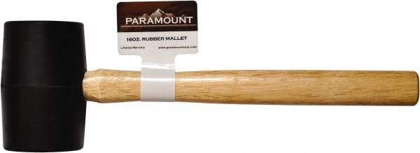 Paramount - 1 Lb Head Rubber Mallet - 12-15/16" OAL, Wood Handle - Exact Industrial Supply
