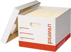 UNIVERSAL - 1 Compartment, 12 Inch Wide x 15 Inch Deep x 10 Inch High, File Storage Box - Paper, White - Exact Industrial Supply