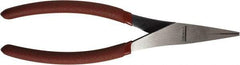 Paramount - 8" OAL, 1-9/16" Jaw Length x 5/8" Jaw Width, Duckbill Pliers - Serrated Jaw, Plastic Dipped Handles - Exact Industrial Supply