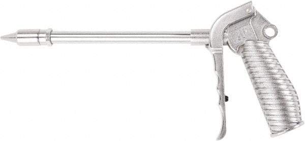 Value Collection - 230 Max psi Quiet Safety Nozzle Pistol Grip Blow Gun - 1/4 NPT Inlet, 6" Tube Length, Chrome Plated Aluminum - Exact Industrial Supply