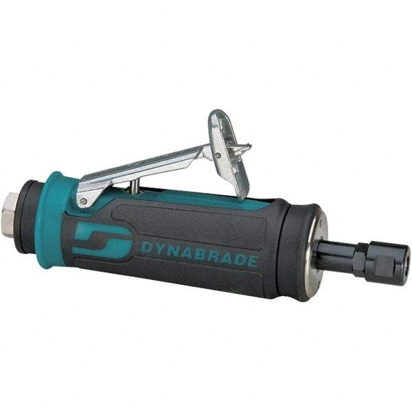 Dynabrade - 1/8" Collet, Straight Handle, Air Angle Die Grinder - 20,000 RPM, Rear Exhaust, 27 CFM, 0.4 hp, 90 psi, 1/4 NPT Inlet - Exact Industrial Supply