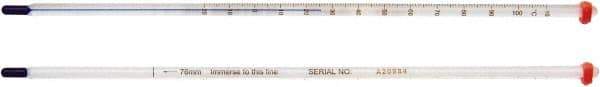 H-B Instruments - -1 to 51°C, Organic Filled Precision Thermometer - 18 Inch Immersion Length - Exact Industrial Supply