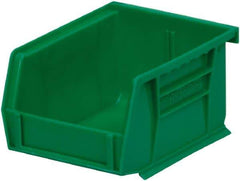 Akro-Mils - 10 Lb. Load Capacity, 5-3/8" Deep, Green Polymer Hopper Stacking Bin - 3" High x 4-1/8" Wide x 5-3/8" Long - Exact Industrial Supply