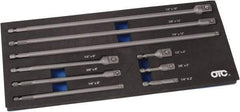 OTC - 1/4, 3/8 & 1/2" Drive Socket Extension Set - 9 Pieces, Includes 2, 6, 12" Lengths - Exact Industrial Supply