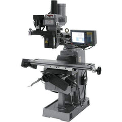 Jet - 9" Table Width x 49" Table Length, Variable Speed Pulley Control, 3 Phase Knee Milling Machine - R8 Spindle Taper, 3 hp - Exact Industrial Supply