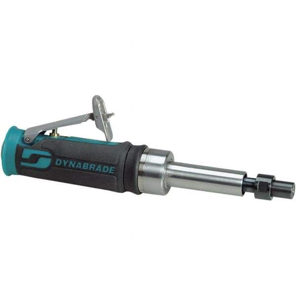 Dynabrade - 1/4" Collet, Straight Handle, Air Extended Length Die Grinder - 25,000 RPM, Front Exhaust, 20 CFM, 0.4 hp, 90 psi, 1/4" Inlet - Exact Industrial Supply