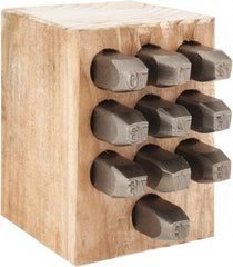 C.H. Hanson - 10 Piece, 1/4" Character Steel Stamp Set - Double Digit Figures, Double Digits - Exact Industrial Supply