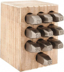 C.H. Hanson - 10 Piece, 1/4" Character Steel Stamp Set - Double Digit Figures, Double Digits - Exact Industrial Supply