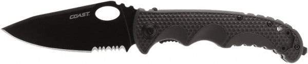 Coast Cutlery - 3-29/32" Blade, 8.9" OAL, Tactical Knife - 5" Closed Length, Glass-Filled Nylon - Exact Industrial Supply