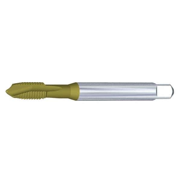 Kennametal - M18x1.50 Metric Fine, 3 Flute, Oxide Finish, Vanadium High Speed Steel Spiral Point Tap - Plug Chamfer, Right Hand Thread, 110mm OAL, 21mm Thread Length, 14mm Shank Diam, 6H Class of Fit, Series T820 - Exact Industrial Supply