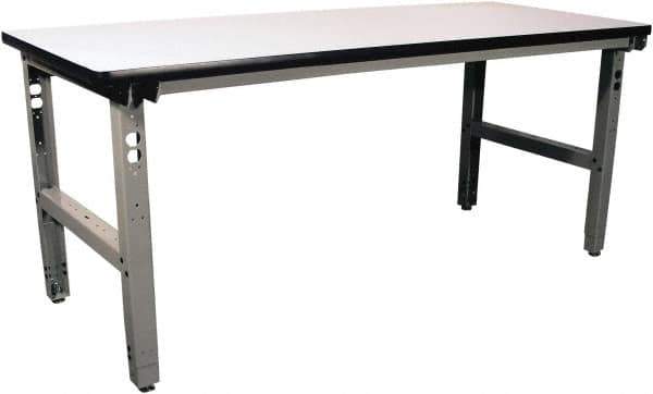 Proline - 72 Wide x 36" Deep x 36" High, Plastic Laminate Workbench - Adjustable Height Legs, Gray - Exact Industrial Supply