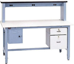 Proline - 72 Wide x 30" Deep x 36" High, Static Dissipative Workbench - Adjustable Height Legs, Blue - Exact Industrial Supply