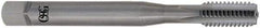 OSG - M2x0.40 Metric Coarse 3 Flute Bright Finish Solid Carbide Straight Flute Machine Tap - Bottoming, Right Hand Thread, 40mm OAL, 15mm Thread Length, H3 Limit, Oversize - Exact Industrial Supply