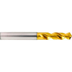 Screw Machine Length Drill Bit: 0.9055″ Dia, 120 °, Vanadium High Speed Steel TiAlN Finish, Right Hand Cut, Spiral Flute, Straight-Cylindrical Shank, Series 1100