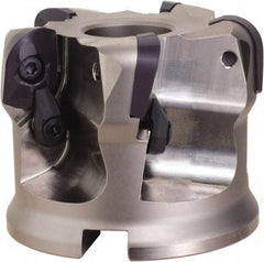 OSG - 5 Inserts, 3.15" Cutter Diam, 0.118" Max Depth of Cut, Indexable High-Feed Face Mill - 1-1/4" Arbor Hole Diam, 2.48" High, DFR20R080M31.7-05 Toolholder, ADMT20.. Inserts, Series PHOENIX-PDR - Exact Industrial Supply