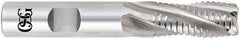 OSG - 2" Diam, 2" LOC, 8 Flute Cobalt Roughing & Finishing Square End Mill - Uncoated, 4-1/2" OAL, 1-1/4" Shank Diam, Weldon Shank, 30° Helix, Centercutting, Regular Length - Exact Industrial Supply