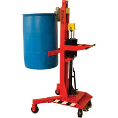 Wesco Industrial Products - 1,100 Lb Load Capacity, 30, 55 & 85 Gal Drum Grab - 41" Wide x 66" High, 4 Steel Wheels - Exact Industrial Supply