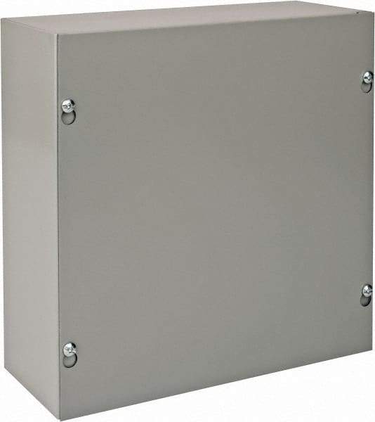 nVent Hoffman - Steel Junction Box Enclosure Screw Flat Cover - NEMA 1, 10" Wide x 10" High x 4" Deep - Exact Industrial Supply