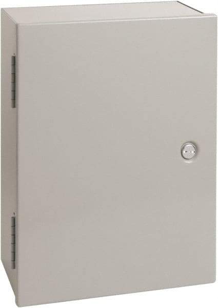 nVent Hoffman - Steel Junction Box Enclosure Hinge Flat Cover - NEMA 1, 12" Wide x 16" High x 6-5/8" Deep - Exact Industrial Supply