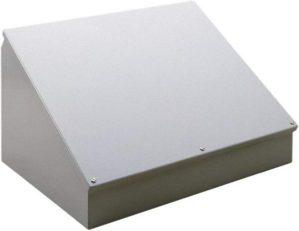 nVent Hoffman - Steel Junction Box Enclosure Hinge Sloped Cover - NEMA 12, 13, 305mm Wide x 203 mm High x 180mm Deep - Exact Industrial Supply