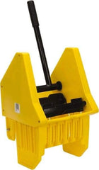 PRO-SOURCE - 32 Qt Plastic Wringer - 11-1/2" Long x 17" High x 12-1/2" Wide, Yellow, Steel Handle - Exact Industrial Supply