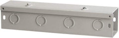 nVent Hoffman - 6" High x 6" Wide x 36" Long, Screw Mount Solid Wall Wire Duct - Gray, 12 Knockouts, Hinged Cover, Steel - Exact Industrial Supply